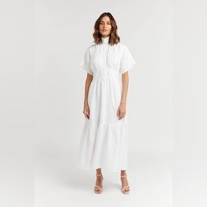 NWT Dissh Elise White Linen Midi Dress